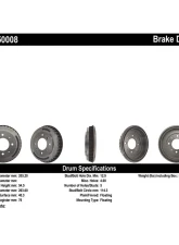 Centric C-Tek Standard Brake Drum 123.50008                                     - 123.50008 - Image 7