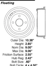 Centric C-Tek Standard Brake Drum 123.61000                                     - 123.61000 - Image 5