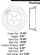 Centric C-Tek Standard Brake Drum 123.61010                                     - 123.61010 - Image 5