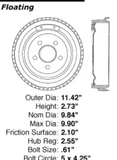 Centric C-Tek Standard Brake Drum 123.61035                                     - 123.61035 - Image 5