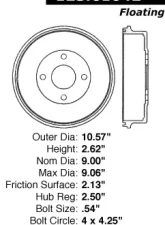 Centric C-Tek Standard Brake Drum 123.61042                                     - 123.61042 - Image 5
