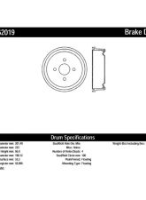 Centric C-Tek Standard Brake Drum 123.62019                                     - 123.62019 - Image 2