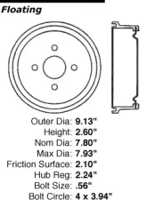 Centric C-Tek Standard Brake Drum 123.62019                                     - 123.62019 - Image 5