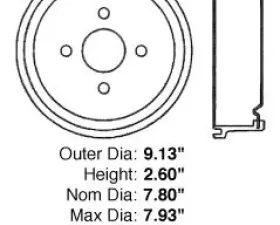 Centric C-Tek Standard Brake Drum 123.62019