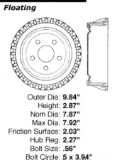 Centric C-Tek Standard Brake Drum 123.62021                                     - 123.62021 - Image 5