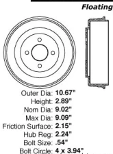 Centric C-Tek Standard Brake Drum 123.62035                                     - 123.62035 - Image 5