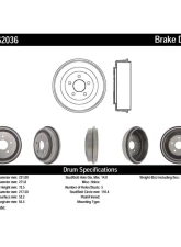 Centric C-Tek Standard Brake Drum 123.62036                                     - 123.62036 - Image 3