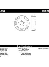 Centric C-Tek Standard Brake Drum 123.63004                                     - 123.63004 - Image 2