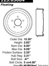 Centric C-Tek Standard Brake Drum 123.63004                                     - 123.63004 - Image 5