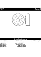 Centric C-Tek Standard Brake Drum 123.63013                                     - 123.63013 - Image 2