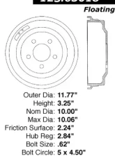 Centric C-Tek Standard Brake Drum 123.63018                                     - 123.63018 - Image 5