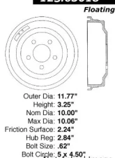 Centric C-Tek Standard Brake Drum 123.63018                                     - 123.63018 - Image 5