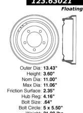 Centric C-Tek Standard Brake Drum 123.63021                                     - 123.63021 - Image 8
