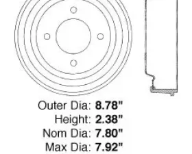 Centric C-Tek Standard Brake Drum 123.63026