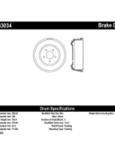 Centric C-Tek Standard Brake Drum 123.63034                                     - 123.63034 - Image 2