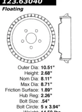 Centric C-Tek Standard Brake Drum 123.63040                                     - 123.63040 - Image 5