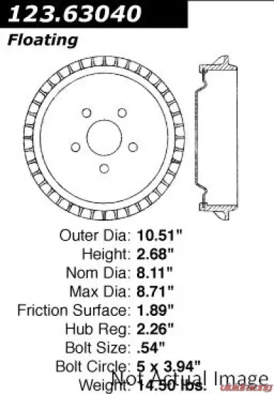 Centric C-Tek Standard Brake Drum 123.63040 - 123.63040
