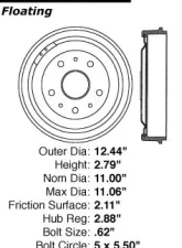 Centric C-Tek Standard Brake Drum 123.65000                                     - 123.65000 - Image 5