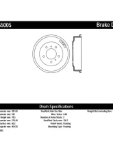 Centric C-Tek Standard Brake Drum 123.65005                                     - 123.65005 - Image 2