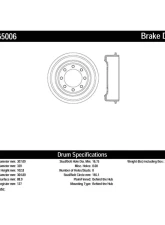 Centric C-Tek Standard Brake Drum 123.65006                                     - 123.65006 - Image 2