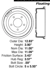 Centric C-Tek Standard Brake Drum 123.65010                                     - 123.65010 - Image 5