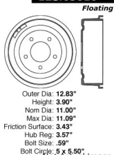 Centric C-Tek Standard Brake Drum 123.65010                                     - 123.65010 - Image 5