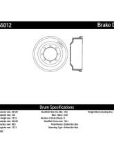Centric C-Tek Standard Brake Drum 123.65012                                     - 123.65012 - Image 2