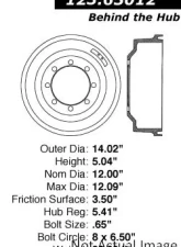 Centric C-Tek Standard Brake Drum 123.65012                                     - 123.65012 - Image 5