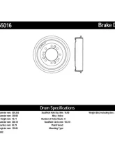 Centric C-Tek Standard Brake Drum 123.65016                                     - 123.65016 - Image 2