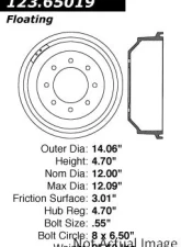 Centric C-Tek Standard Brake Drum 123.65019                                     - 123.65019 - Image 5