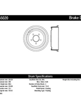Centric C-Tek Standard Brake Drum 123.65020                                     - 123.65020 - Image 2