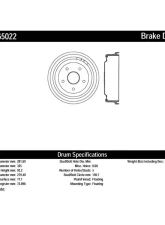 Centric C-Tek Standard Brake Drum 123.65022                                     - 123.65022 - Image 2