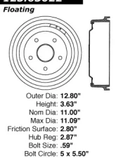 Centric C-Tek Standard Brake Drum 123.65022                                     - 123.65022 - Image 5