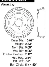 Centric C-Tek Standard Brake Drum 123.65023                                     - 123.65023 - Image 5