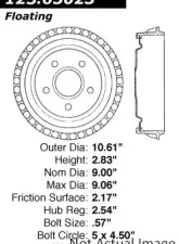 Centric C-Tek Standard Brake Drum 123.65023                                     - 123.65023 - Image 5