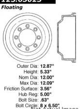 Centric C-Tek Standard Brake Drum 123.65025                                     - 123.65025 - Image 5