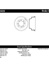 Centric C-Tek Standard Brake Drum 123.65026                                     - 123.65026 - Image 2