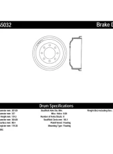 Centric C-Tek Standard Brake Drum 123.65032                                     - 123.65032 - Image 2