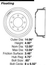 Centric C-Tek Standard Brake Drum 123.65032                                     - 123.65032 - Image 5