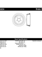 Centric C-Tek Standard Brake Drum 123.65034                                     - 123.65034 - Image 2