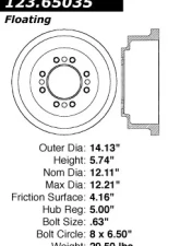 Centric C-Tek Standard Brake Drum 123.65035                                     - 123.65035 - Image 5