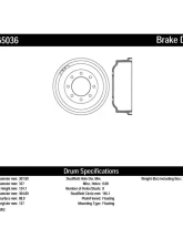 Centric C-Tek Standard Brake Drum 123.65036                                     - 123.65036 - Image 2