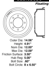 Centric C-Tek Standard Brake Drum 123.65036                                     - 123.65036 - Image 5