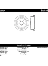 Centric C-Tek Standard Brake Drum 123.65037                                     - 123.65037 - Image 2