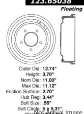 Centric C-Tek Standard Brake Drum 123.65038                                     - 123.65038 - Image 5