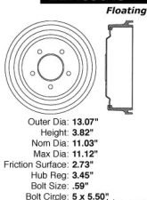 Centric C-Tek Standard Brake Drum 123.65045                                     - 123.65045 - Image 5