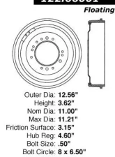 Centric C-Tek Standard Brake Drum 123.66001                                     - 123.66001 - Image 5