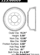 Centric C-Tek Standard Brake Drum 123.66009                                     - 123.66009 - Image 5