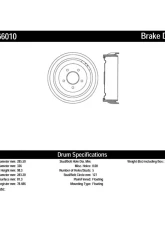 Centric C-Tek Standard Brake Drum 123.66010                                     - 123.66010 - Image 2