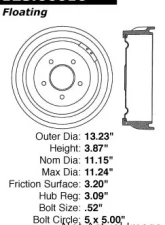 Centric C-Tek Standard Brake Drum 123.66010                                     - 123.66010 - Image 5
